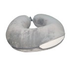 VIAGGI U Shape Round Memory Foam Soft Travel Neck Pillow for Neck Pain Relief Cervical Orthopedic Use Comfortable Neck Rest Pillow - Grey